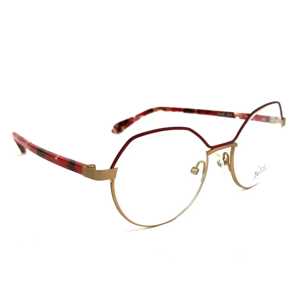 J. F. Rey Petite Eyeglasses Frames PM068 3555 Red Gold Semi Rimmed 46-18-140